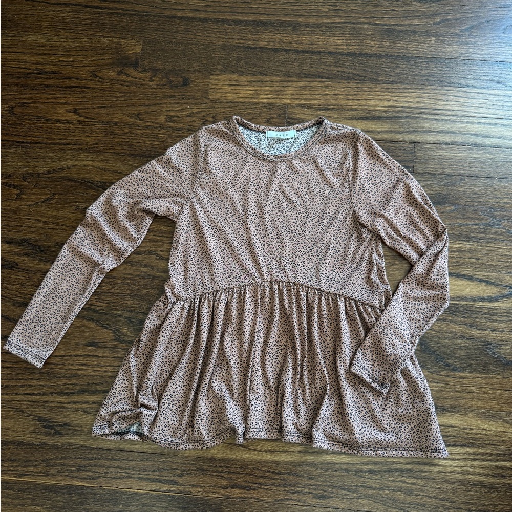 Gaze Brown Patterned Long Sleeve Top
